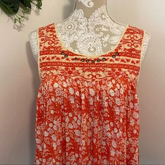 Free People Lucky Coin Festive Orange Small Tank Top - Picture 10 of 12